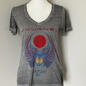 Lucky Brand Gray Journey Japan 81  V-Neck Graphic Tee